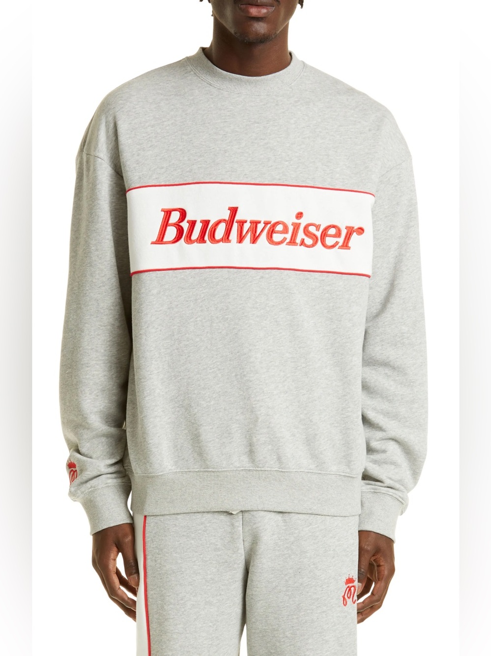 Malbon x Budweiser Crewneck Sweatshirt in Heather Grey - Picture 3 of 11